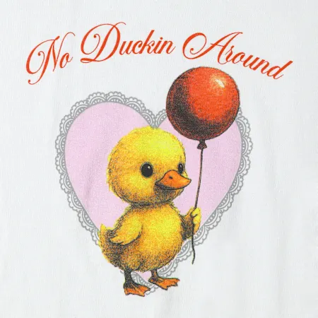 ★SHALOM★ Girls Duck In Trouble Tee Punk T-shirt Baby Duck Graphic Black Tee Emo Punk Teen