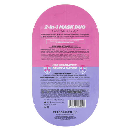 Vitamasques® 2-in-1 Ruby Peel Off & Amethyst Mud Mask Duo | Five Below