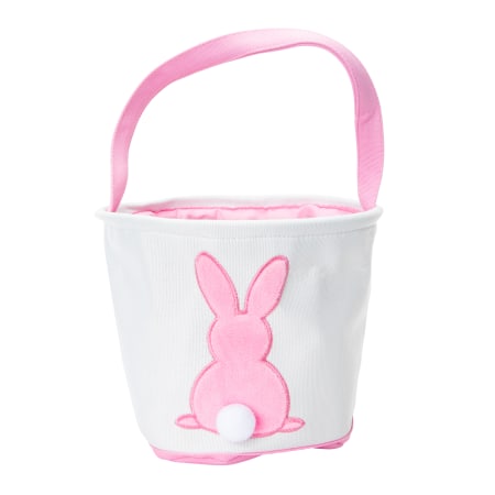 3 PCS Easter Bunny Basket – Canvas Egg Bags With Fluffy Tails, Party Decoration & Gift Tote For Kids