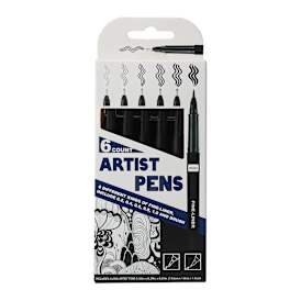 6-Count Artist Pens Set - Black ink