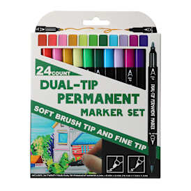 Dual-Tip Permanent Markers 24-Count Set