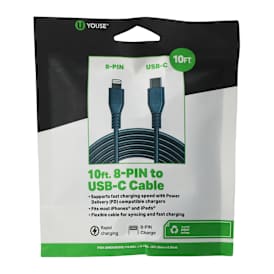 10ft 8-Pin To USB-C Charging Cable