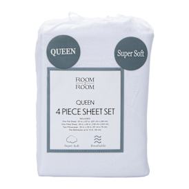 Queen Size 4-Piece Sheet Set - White