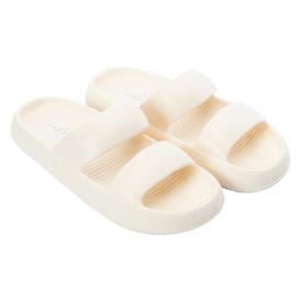 Ladies Double-Band Puffy Slide Sandals