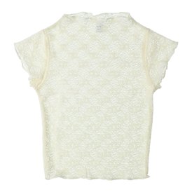 Short-Sleeve Mock-Neck Floral Lace Top