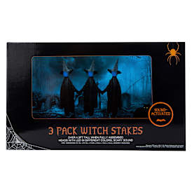 Witch Stakes Halloween Decor 3-Pack - 4.5ft