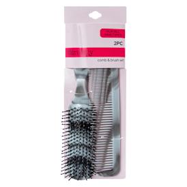Hair Brush & Comb Set 2-Piece