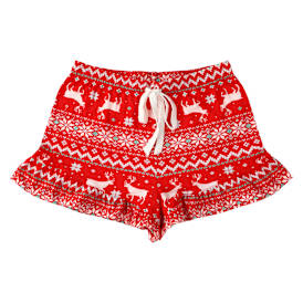 Christmas Ruffle-Trim Pajama Shorts