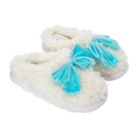 Ladies Fluffy Bow Slippers