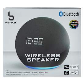 LED Color Changing Wireless Speaker With Digital Clock