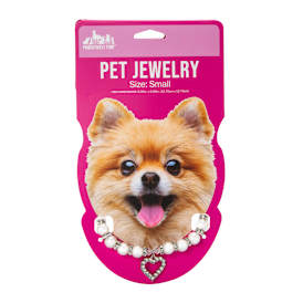 Pearl & Heart-Charm Pet Jewelry - Small