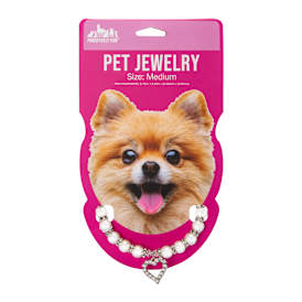 Pearl & Heart-Charm Pet Jewelry - Medium