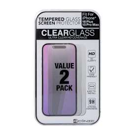 iPhone 16 Plus® HD Clarity Tempered Glass 2-Pack
