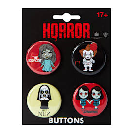 Halloween Button Pins 4-Pack Set