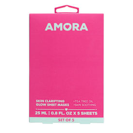 Amora Skin Clarifying Glow Sheet Masks Set Of 5 0.8 Fl.Oz