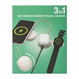 3-In-1 Wireless Magnetic Travel Charger 15W