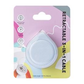 Colored Retractable Fast Charging 3-In-1 Cable