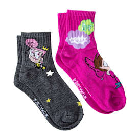 Branded Girls Mid-Crew Socks 2-Pack