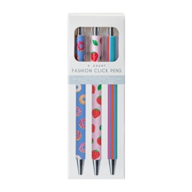 Fashion Click Pens 3-Count