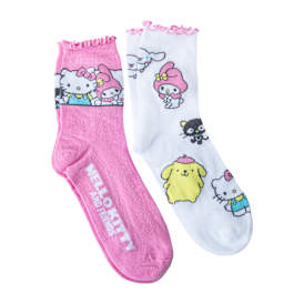 Branded Girls Mid-Crew Socks 2-Pack