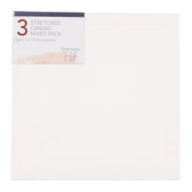 Stretched Canvas 3-Pack, Assorted Sizes