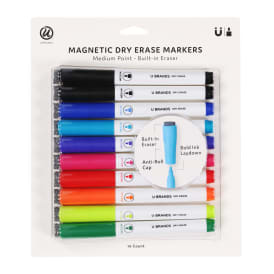 Dry Erase Markers With Built in Erasers 10-Pack