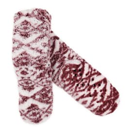 Ladies Printed Sherpa Fleece Slipper Socks