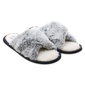 High Pile Faux Fur Slippers - Gray
