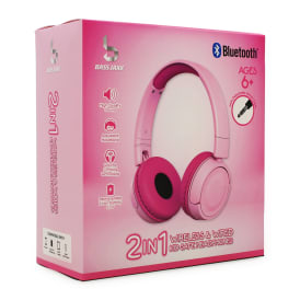 2 in 1 wireless & wired kid-safe headphones - pink | Five Below