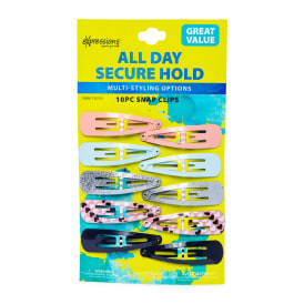 Expressions® Hair Snap Clips All Day Secure Hold 10-Piece Pack (Styles May Vary)