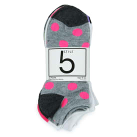 10-Pack Ladies Low Cut Socks, Polka Dots