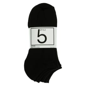 10-Pack Ladies Low Cut Socks, Black