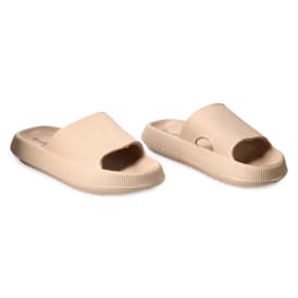 Ladies Nude Puff Slide Sandals