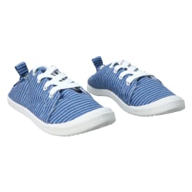 Ladies Blue Stripe Scrunch Back Sneakers