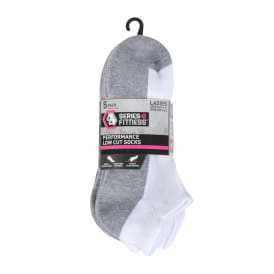 Series-8 Fitness™ Ladies Low-Cut Performance Ankle Socks 5-Pack, White