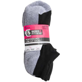 Series-8 Fitness Women's Low-Cut Socks Black & Gray 5-Pack