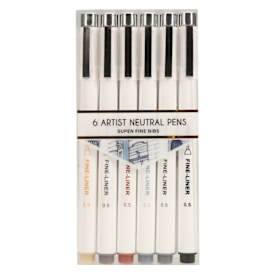 6-Count Artist Pens Set - Assorted Colors