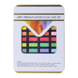 Premium Watercolor Cake 38-Piece Set