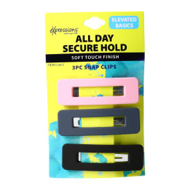 Soft Touch Snap Clips 3-Pack (Styles May Vary)
