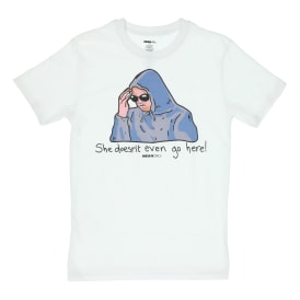mean girls™ 'she doesn't even go here' graphic tee