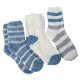 3-pack ladies fuzzy slipper socks | Five Below