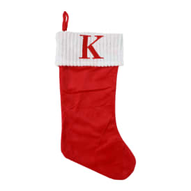 Red Monogram Christmas Stocking