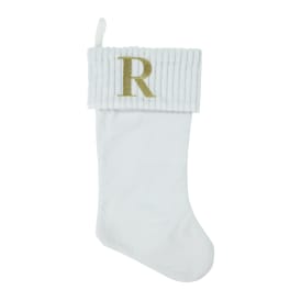 Cream Monogram Christmas Stocking