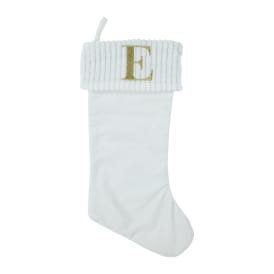 Cream Monogram Christmas Stocking