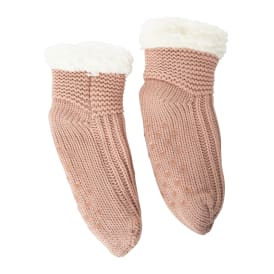 Ladies Knit Sherpa Bootie Cabin Socks