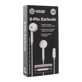 8-Pin Bluetooth® Earbuds With Mic & Volume Control