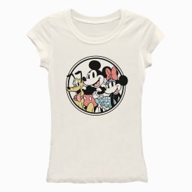Juniors Retro Disney Mickey And Friends Graphic Tee - Large