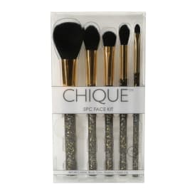 Chique™ 5-Piece Face Makeup Brush Set - Black/Gold