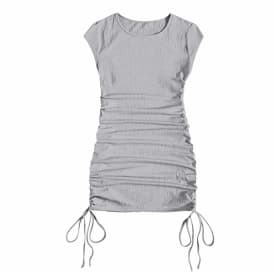 Juniors Gray Rouched Dress