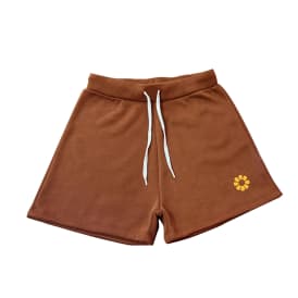 Juniors Brown Fleece Shorts